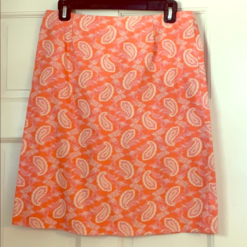 Talbots Size 10 Pink Paisley Skirt